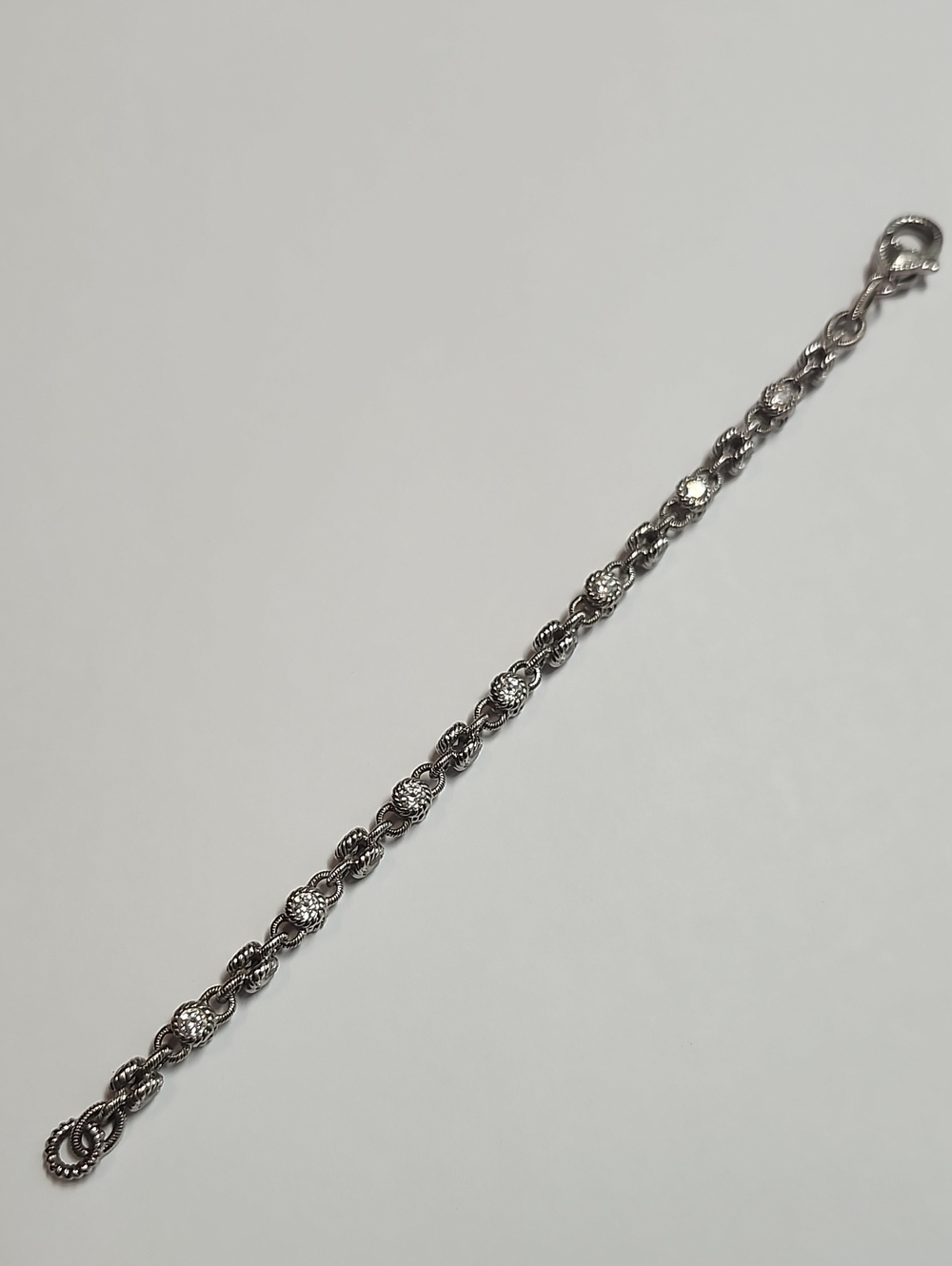 Judith Ripka Sterling Silver 925 Cubic Zirconia Chain Bracelet
